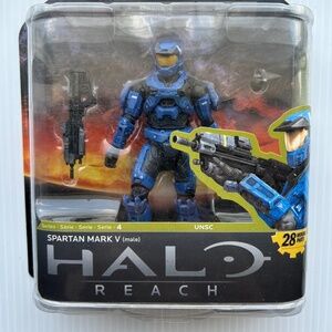 Halo Reach McFarlane Toys Spartan Mark V Series 4 Figure Blue *CARD SEPARATED*